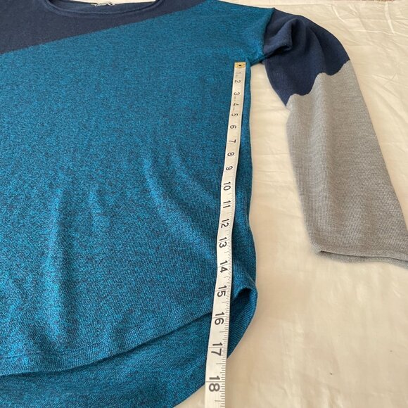 Smartwool Shadow Pine Colorblock Merino Wool Sweater Blue - Picture 7 of 11